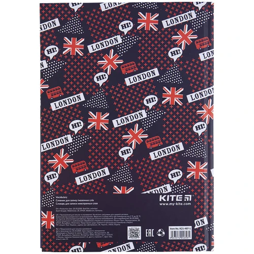 Словарь для записи иностранных слов Kite Flag K21-407-1, 60 листов: Тип Словарь