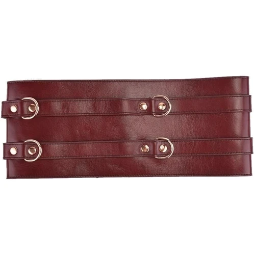 Кожаный пояс для бондажа Liebe Seele Wine Red Waist Cuff L Size
