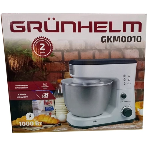 Кухонный комбайн Grunhelm GKM0010: Объем чаши 4 л