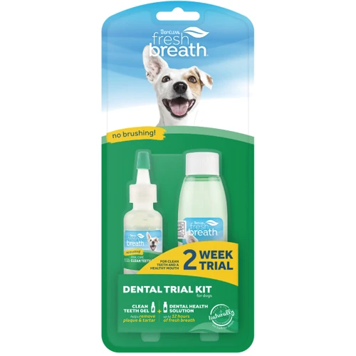 Набор Tropiclean Trial Kit Свежее дыхание уход за полостью рта для собак гель No Brush добавка в воду 15 мл/120 мл (002944)