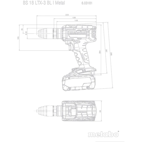 Шуруповерт Metabo BS 18 LTX-3 BL I Metal (603181660): Назначение бытовой