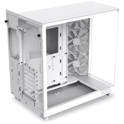 Корпус NZXT H6 Flow All White (CC-H61FW-01): Материал передней панели сталь