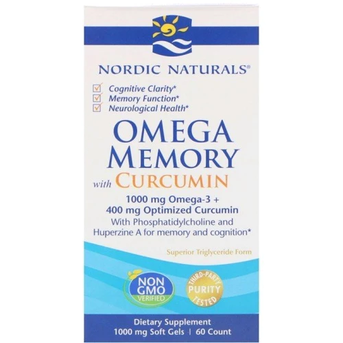 Nordic Naturals Omega memory with curcumin 500 mg / 200 mg Омега для пам'яті з куркуміном 60 капсул: Форма випуску капсули