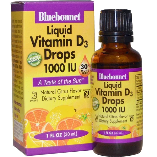 Bluebonnet Nutrition Liquid Vitamin D3 1000IU 30 ml Жидкий витамин D3, вкус апельсина