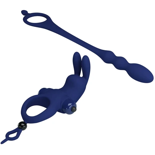 Эрекционное виброкольцо с анальным стимулятором LYBAILE Pretty Love - Powerful ring (BI-210213-3)