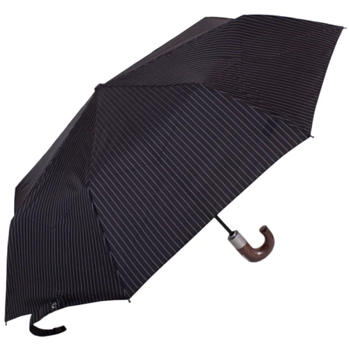 Парасолька чоловічий автомат Fulton чорний (FULG818-City-Stripe-Black)