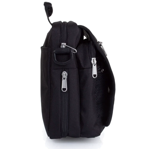 Мужская сумка через плечо Onepolar черная (W5077-black-1): Тип ручки Со съемным ремнем, Плечевой ремень, Короткая ручка