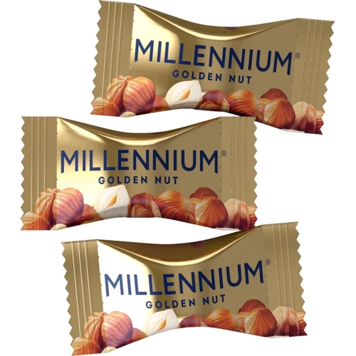 Конфеты Millennium Golden Nut шоколадные с начинкой и целыми орехами 2 кг (4820240033639)