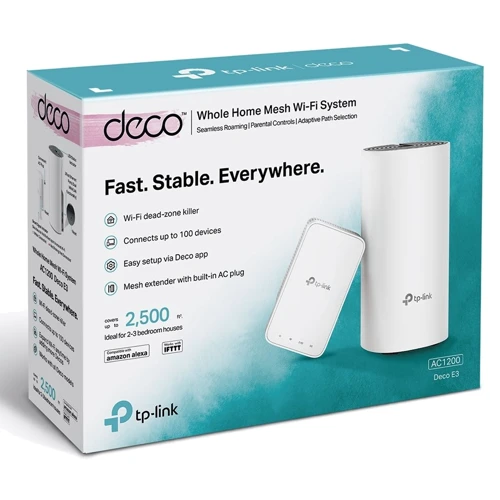 Маршрутизатор Wi-Fi TP-Link DECO E3 2 pcs: Тип маршрутизатора Wi-Fi роутер