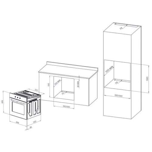 Духовой шкаф электрический Eleyus MAGDA 6006 WH: Мощность подключения, Вт 2300