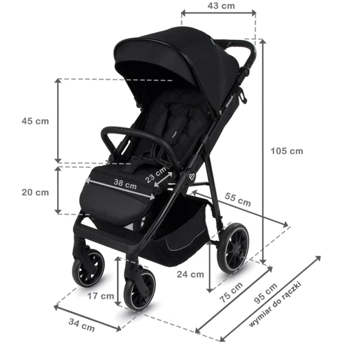 Прогулянкова коляска Kidwell ENZO Black (Hnrt_4910) фото 12