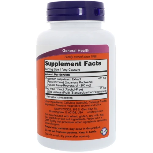 NOW Foods Resveratrol 200 mg 120 veg caps: Вид Неферментные