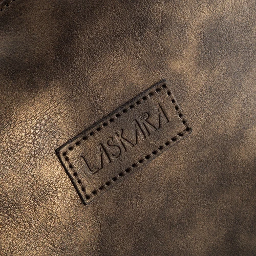 Жіноча дорожня сумка Laskara коричнева (LK10240-gold-green) фото 9