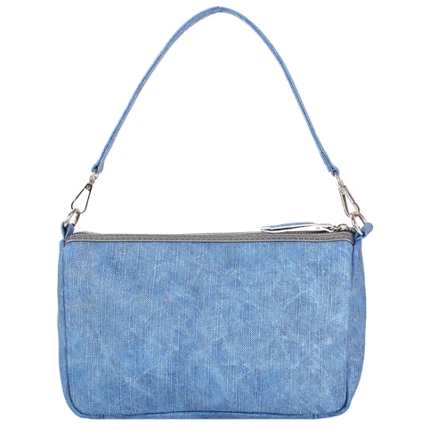 Женская сумка через плечо Laskara синяя (LK-20293-denim-blue): Застежка Молния