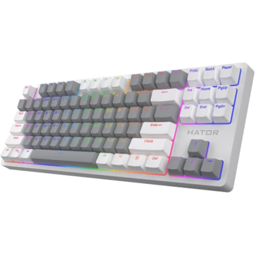 Клавиатура HATOR Rockfall 2 Mecha Signature Edition White/Grey/White (HTK-521-WGW): Количество клавиш 87