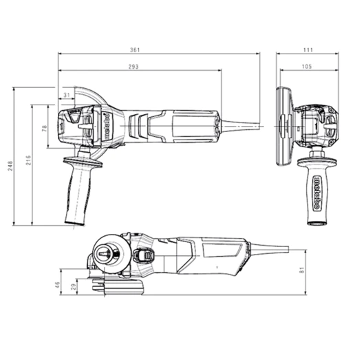 Болгарка (кутова шліфувальна) Metabo W 9-125 Quick (600374000): Виробник Metabo