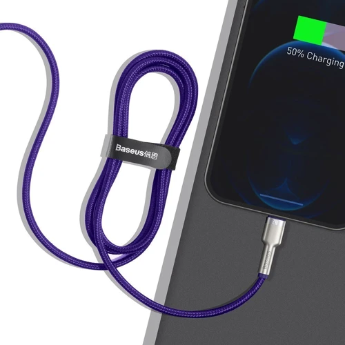 Кабель Baseus USB Cable to Lightning Cafule Metal 2.4A 1m Purple (CALJK-A05): Довжина 1 м