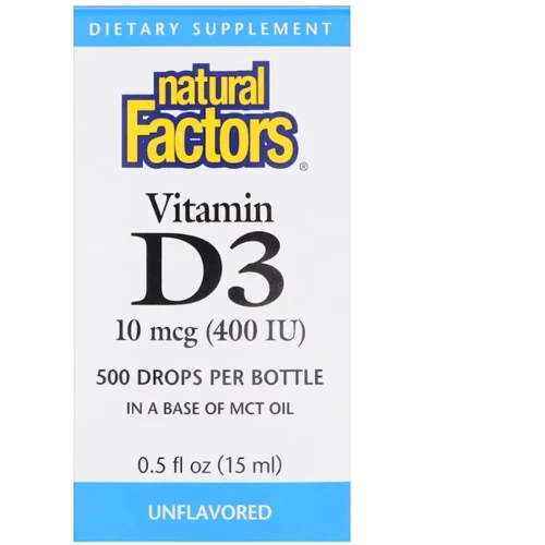 Natural Factors Vitamin D3 Drops 400 IU 15 ml Unflavored (NFS-01058)