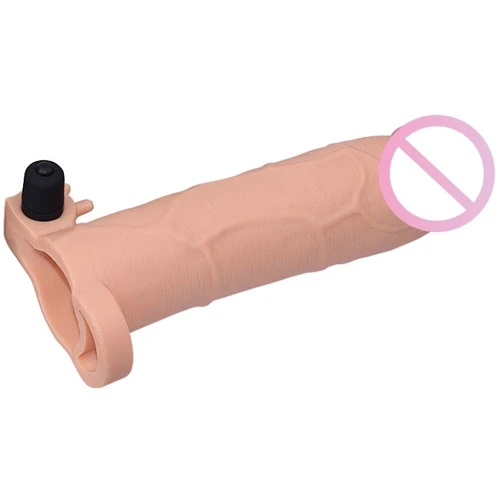Насадка на член LoveToy Pleasure X-Tender Vibrating Penis Sleeve Add 3" Flesh