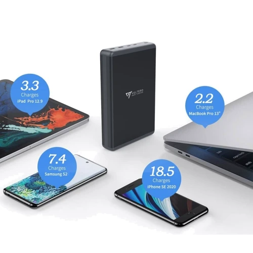 Внешний аккумулятор Voltero Power Bank 50000mAh S50 PD 100W PD 3.0 PPS USB-C Black for MacBook (8720828063200, 6090537940980): Кабели/переходники для смартфонов в комплекте Micro USB / USB Type-C