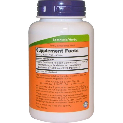 NOW Foods Maca 750 mg Raw Veg Capsules 90 caps: Форма випуску капсули