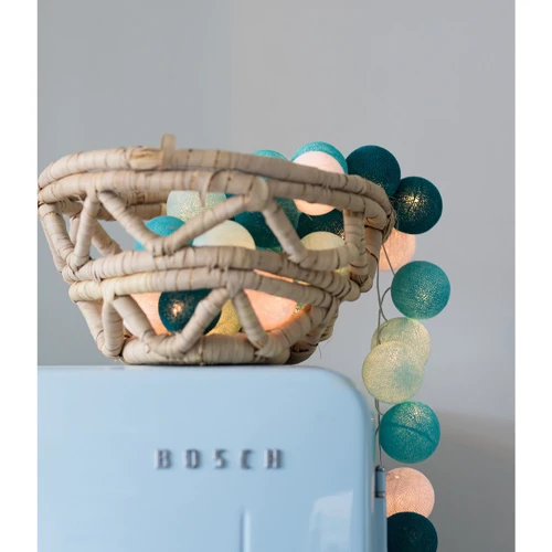 Гирлянда Cotton ball lights на 35 шаров 5,5м, Aqua: Количество ламп 35