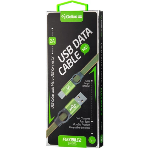 Кабель Gelius USB Cable to microUSB Pro Flexible 2 1m Black (GP-UC07m): Довжина 1 м