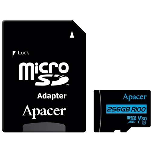 Карта памяти Apacer 256GB microSDXC Class 10 UHS-I U3 V30 + adapter (AP256GMCSX10U7-R)
