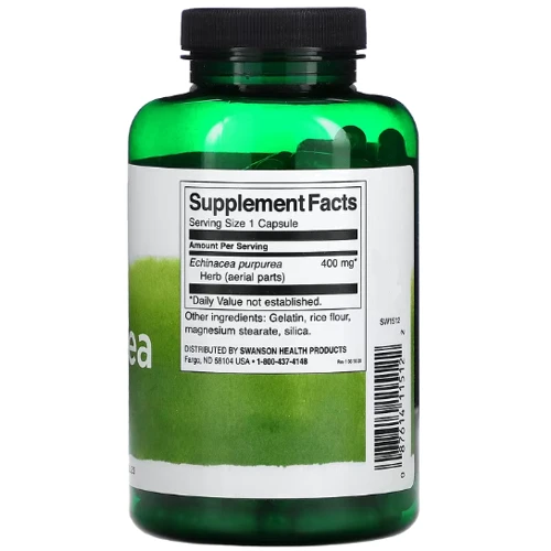 Swanson Echinacea Эхинацея 400 мг 180 капсул: Форма выпуска Капсулы