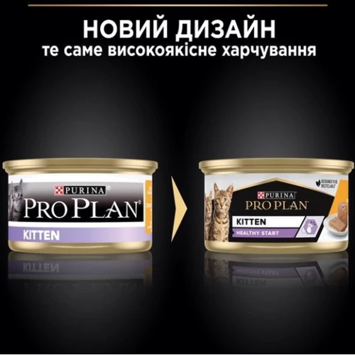 Влажный корм Pro Plan Kitten для котят мусс с курицей 85 г (7613033568619): Основные ингредиенты Курица