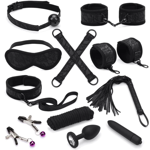 Набор Liebe Seele Black Lace and Neoprene 11pcs Bondage Kit
