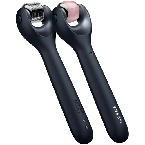 Электронный роллер для лица с микроиглами GESKE MicroNeedle Face Roller 9в1 black фото 3