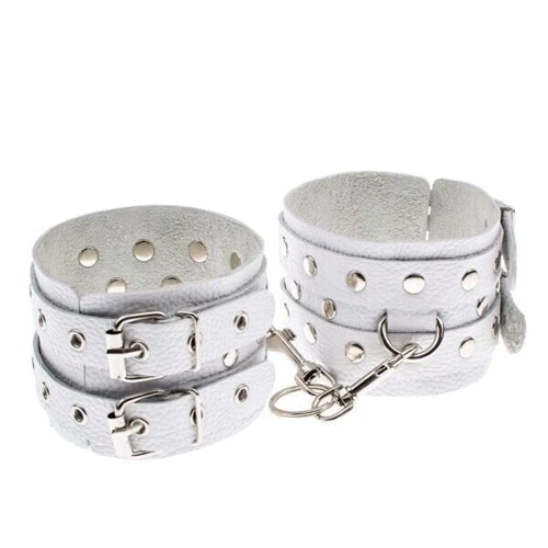 Оковы Leather Double Fix Leg Cuffs, white