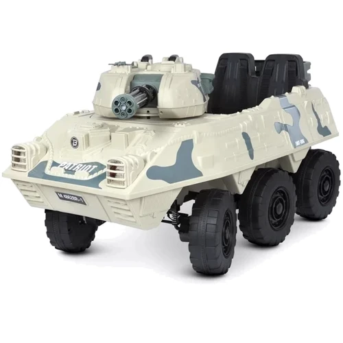 Детский электромобиль танк Bambi Racer 140W, белый (M 4862BR-1)