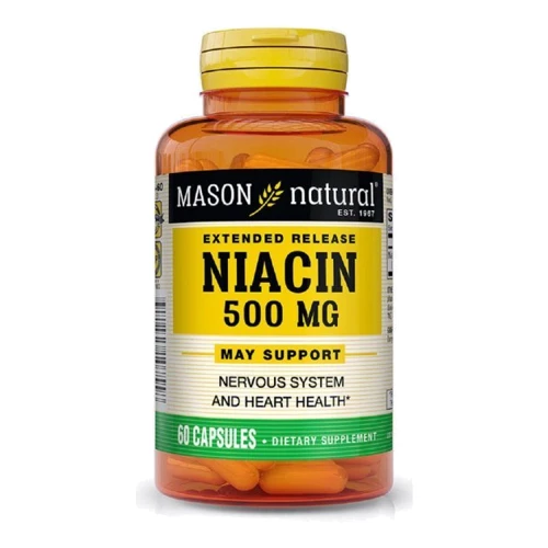 Mason Natural Niacin 500 mg Extended Release Ниацин 60 капсул