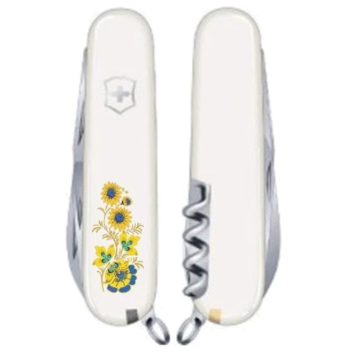 Мультитул Victorinox Spartan Ukraine 91мм/12 функций/белый /Цветы (1.3603.7_T1050u): Тип мини-мультитул