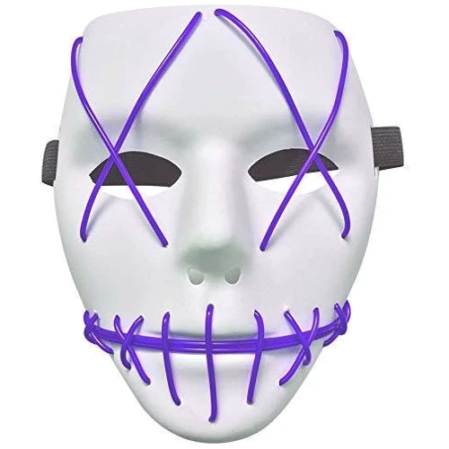 Неоновая Маска для вечеринок с подсветкой UFT LED Mask 1 Violet фото 2