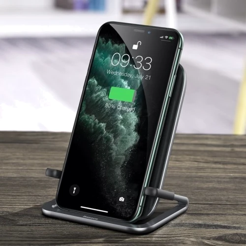 Зарядное устройство Baseus Wireless Charger Stand Rib 15W Black (WXPG-01) фото 7