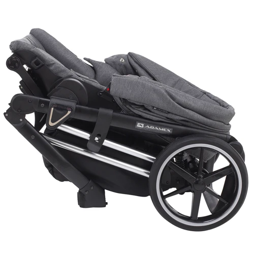 Коляска 2 в 1 Adamex Belissa Special Edidion (Chrome) PS-609 графіт - графіт шкіра (перфорація): Можливість встановлення люльки есть