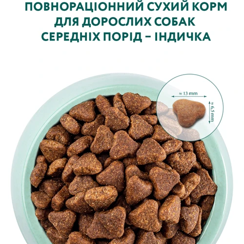 Сухой корм Optimeal Adult Medium Breed Dogs для собак средних пород с индейкой 12 кг (4820083905506): Свойства Основное питание
