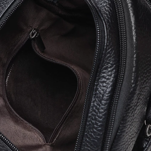 Мужская сумка планшет Borsa Leather черная (K11030-black): Застежка Молния