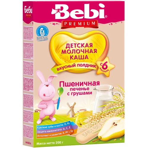 Каша пшеничная для полдника молочная печенье и груша (3838471018906)