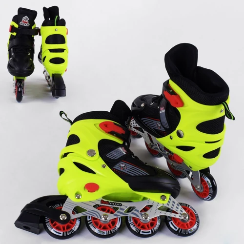 Роликовые коньки Best Roller Black-Light green (98909): Расположение колес in-line