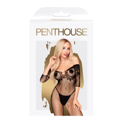 Бодистокинг сетка с рукавами Penthouse HIGH PROFILE (черный, S-L)