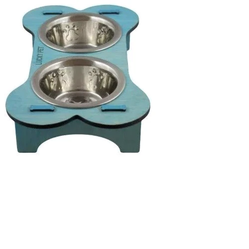 Миски на підставці Lucky Pet Косточка для собак малих порід 2x200 мл 30х17х6 см блакитні (4820224213514): Тип Миски