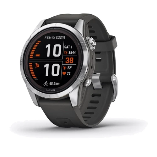Смарт-часы Garmin Fenix 7S Pro Solar Silver with Graphite Band (010-02776-01)