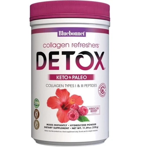Bluebonnet Nutrition Collagen refreshers Detox type I & III Колаген з детокс ефектом, смак ягід та гібіскусу 320 г