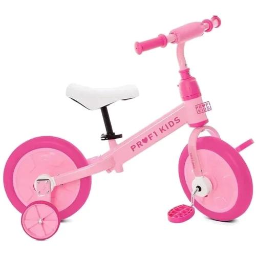 Детский беговел велосипед 2 в 1 Profi Kids розовый (MBB 1012-2)