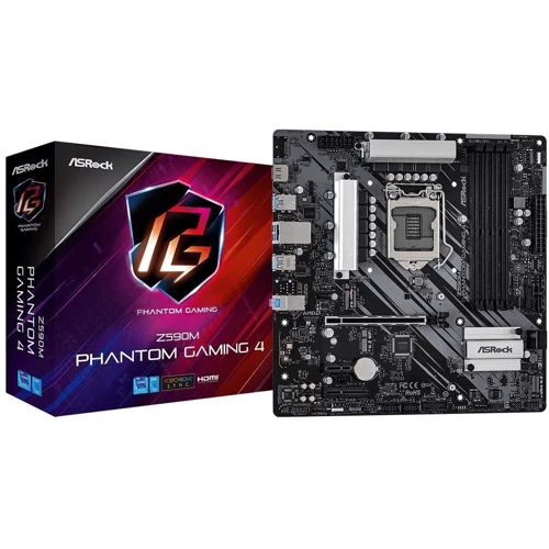 ASRock Z590M Phantom Gaming 4 microATX 4xDDR4 4800, M2, HDMI: Разъемы на задней панели USB 3.2 Gen 1, USB 3.1 Gen 2