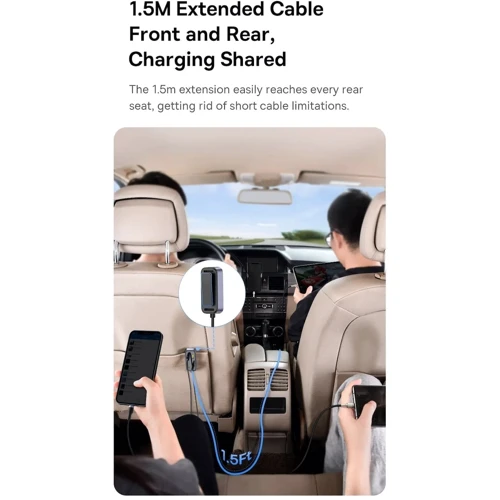 Зарядное устройство Baseus Car Charger 3xUSB+3USB-C BackseatPal L1 Black (C00081100121-00) фото 9